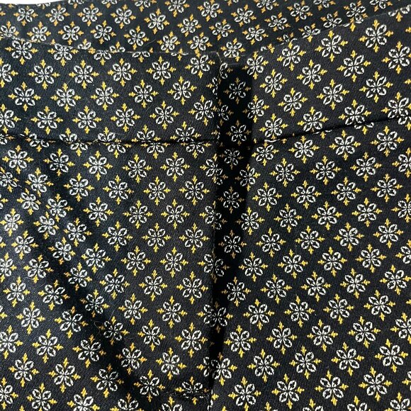 CYNTHIA ROWLEY ANKLE PANTS SIZE 2 BLACK/WHITE/MUSTARD GEOMETRIC STRETCH - Picture 7 of 9